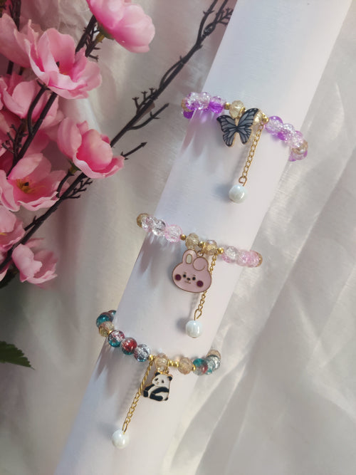 Cute Korean Charm Beads Bracelet (set of 3)
